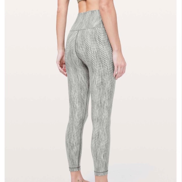 lululemon Wunder Under HR  25” Tight Sz 12 Arrow Jacquard Dark Olive Grey Sage - Picture 2 of 9